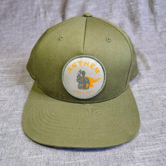 Anthem Hat Cap Snap Back Green Patch Logo Panel Casual Mens - Picture 4 of 12
